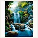 Cascade Haven finished paint by numbers artwork