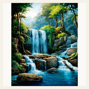 Cascade Haven finished paint by numbers artwork