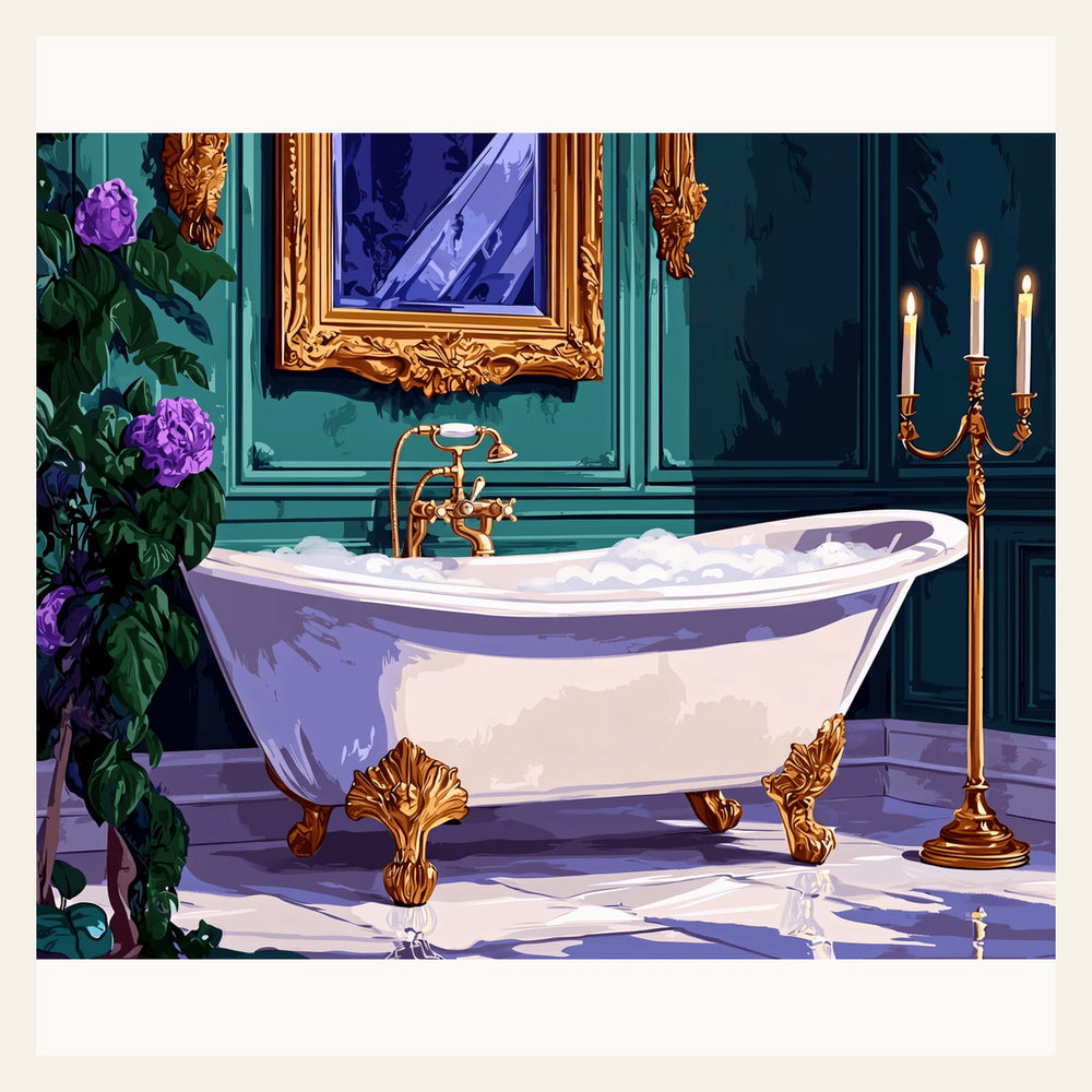 Luxurious Bath finished paint by numbers artwork