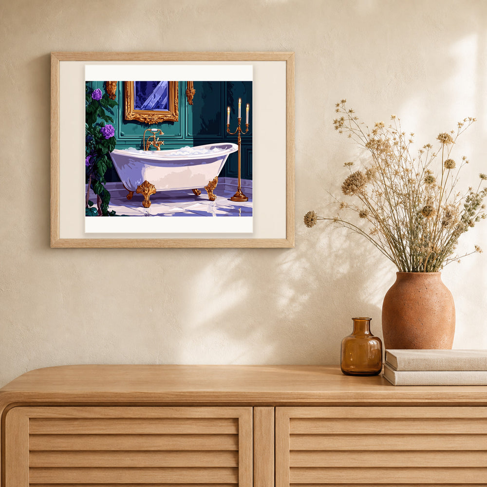 Luxurious Bath artwork displayed in a warm interior