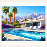 Pool Relaxation finished paint by numbers artwork