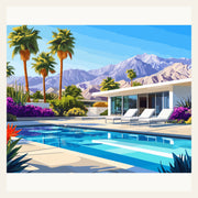 Pool Relaxation finished paint by numbers artwork