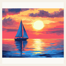 Evening Sail finished paint by numbers artwork