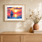 Evening Sail artwork displayed in a warm interior