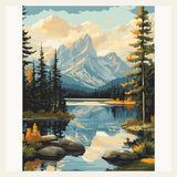 Lake Serenity finished paint by numbers artwork