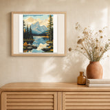 Lake Serenity artwork displayed in a warm interior