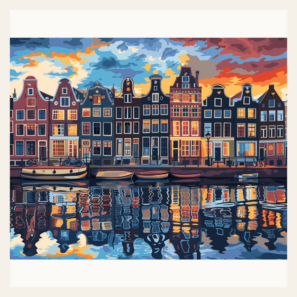Amsterdam Simplicity finished paint by numbers artwork