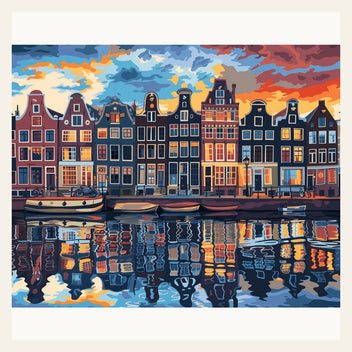 Amsterdam Simplicity finished paint by numbers artwork
