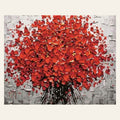 Abstract Red Flowers finished paint by numbers artwork
