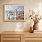 Beach Play artwork displayed in a warm interior