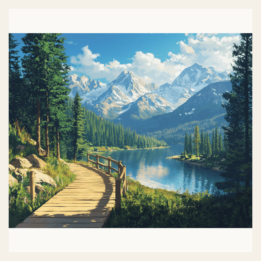 Hiking Trip finished paint by numbers artwork