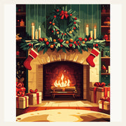 Fireside Christmas finished paint by numbers artwork