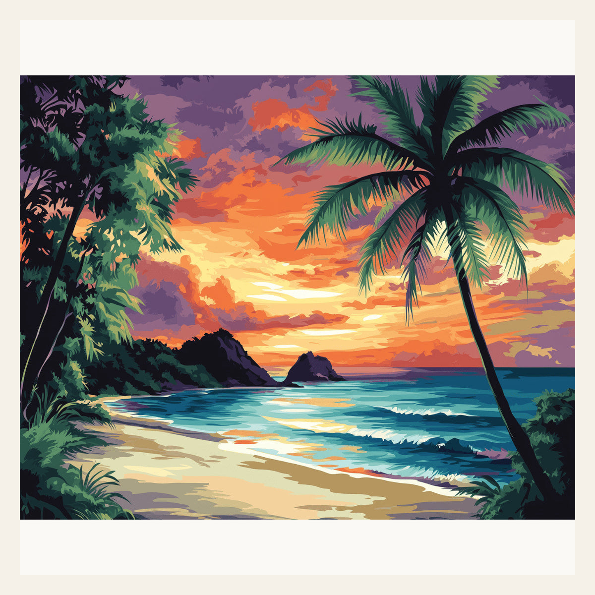 Passionate Coastal Sky finished paint by numbers artwork