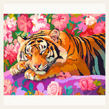 Tiger Dreams finished paint by numbers artwork