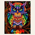 Colorful Owl finished paint by numbers artwork