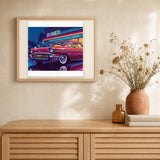 Late Diner artwork displayed in a warm interior