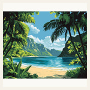 Island Bay finished paint by numbers artwork