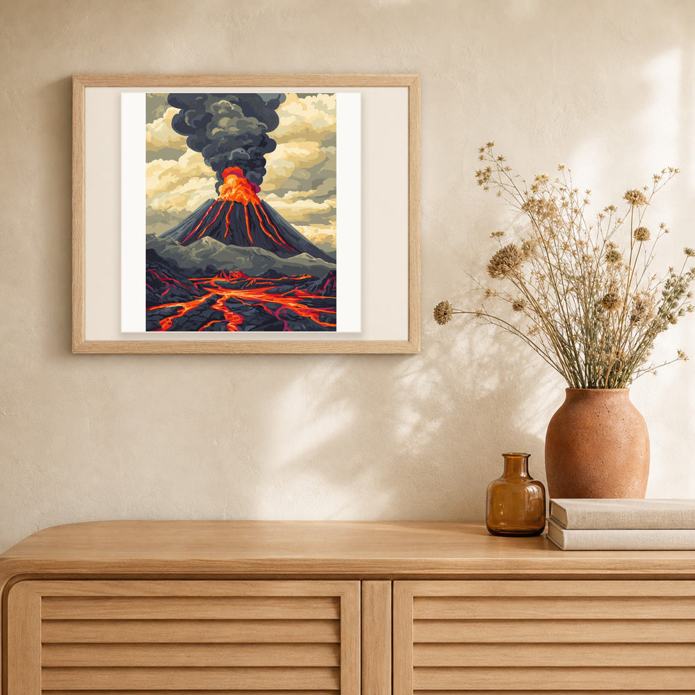 Volcanic Lava artwork displayed in a warm interior
