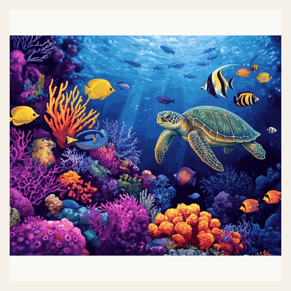 Coral Reef Life finished paint by numbers artwork
