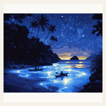 Bioluminescent Waters finished paint by numbers artwork