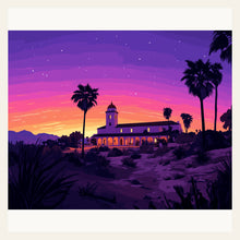 California Hotel at Sunset finished paint by numbers artwork