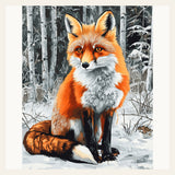 Fox in WInter finished paint by numbers artwork
