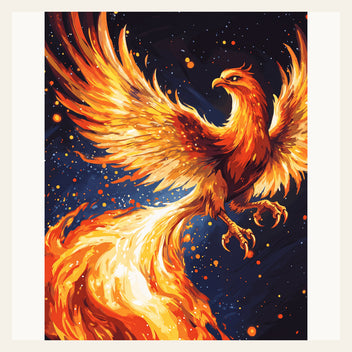 Blazing Phoenix finished paint by numbers artwork