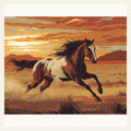 Mustang Stride finished paint by numbers artwork
