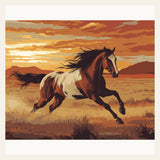 Mustang Stride finished paint by numbers artwork