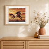Mustang Stride artwork displayed in a warm interior