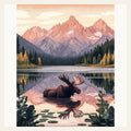 Moose Lake finished paint by numbers artwork