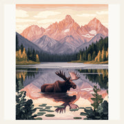 Moose Lake finished paint by numbers artwork