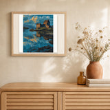 Eilean Donan Castle artwork displayed in a warm interior