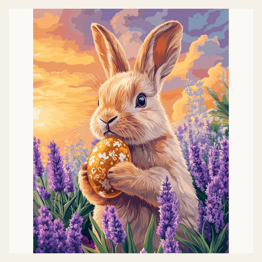Easter Bunny's Duty finished paint by numbers artwork