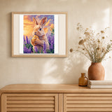 Easter Bunny's Duty artwork displayed in a warm interior