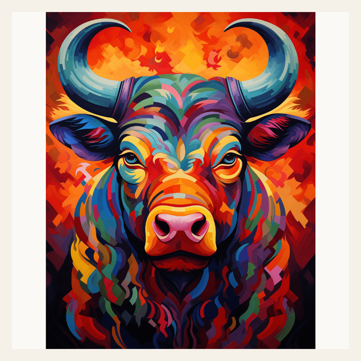 Unquivering Look finished paint by numbers artwork