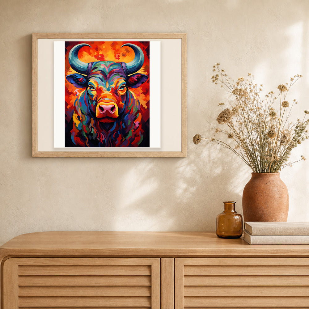 Unquivering Look artwork displayed in a warm interior