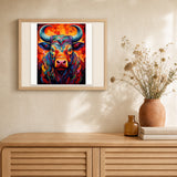 Unquivering Look artwork displayed in a warm interior