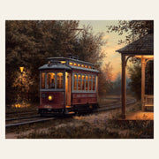 Tram station finished paint by numbers artwork