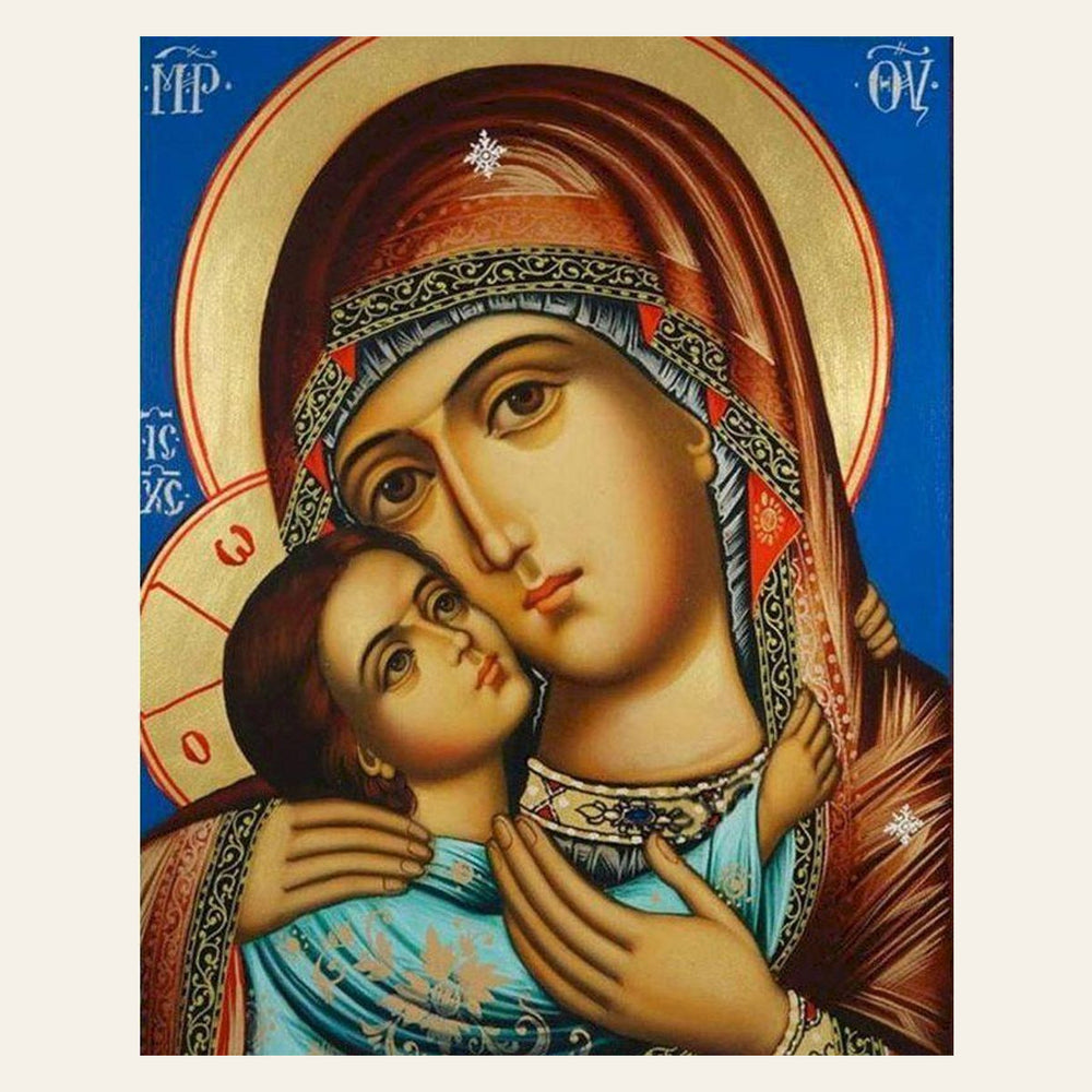 Virgin and Child Painting finished paint by numbers artwork