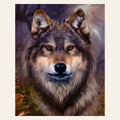 Wolf Portrait finished paint by numbers artwork