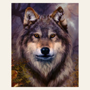 Wolf Portrait finished paint by numbers artwork