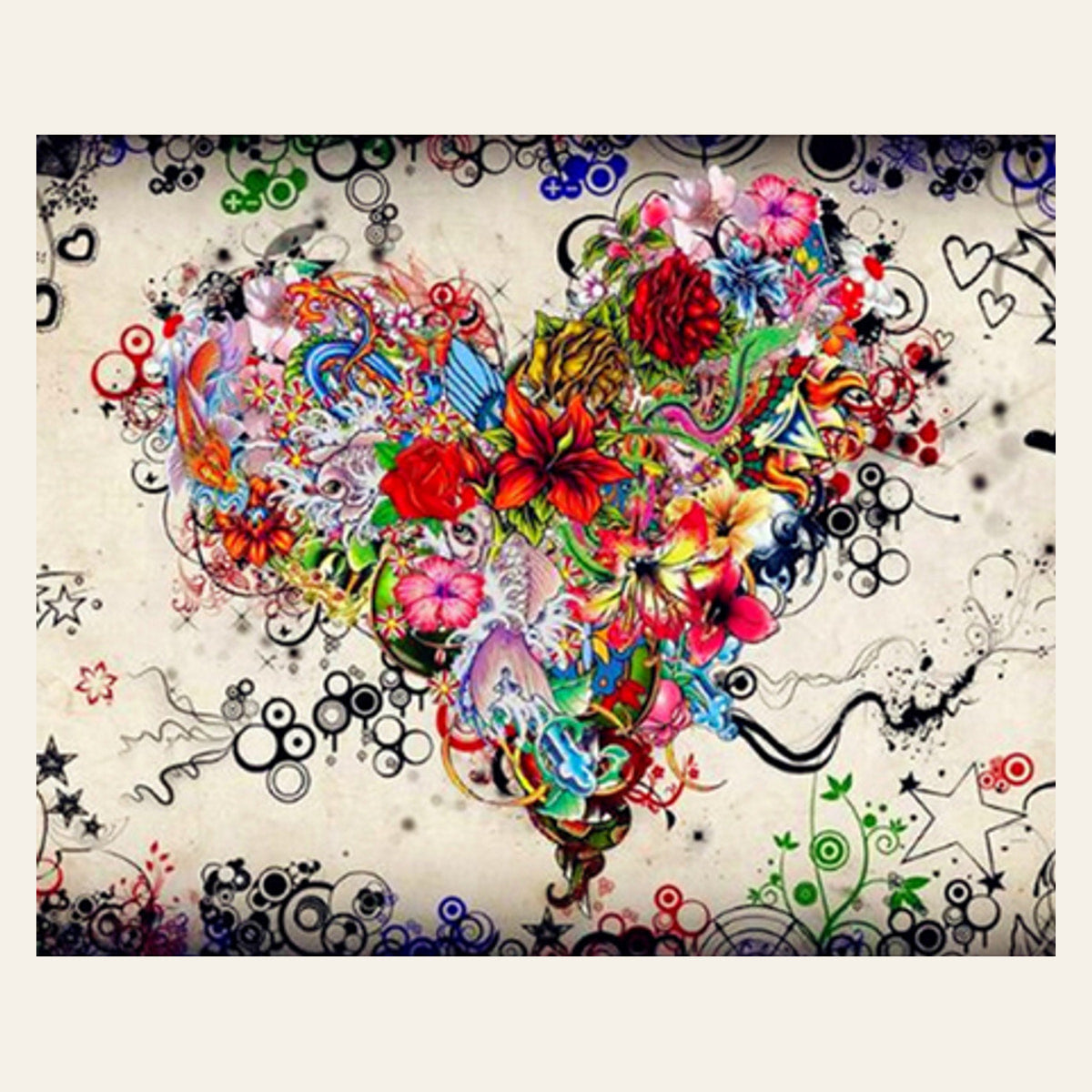 Love Flowers finished paint by numbers artwork