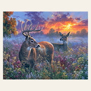 Deer couple finished paint by numbers artwork