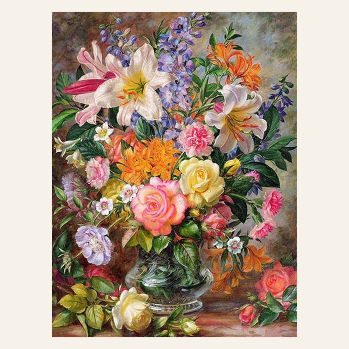 Flowers in Every Colour finished paint by numbers artwork