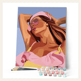 Sun-Kissed Girl finished paint by numbers artwork