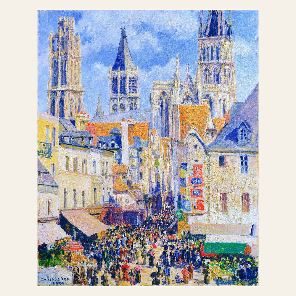 Rue de l'Epicerie Rouen - Camille Pissarro finished paint by numbers artwork