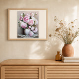 Vase of Peonies artwork displayed in a warm interior