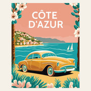 Travel Poster Côte d'Azur finished paint by numbers artwork