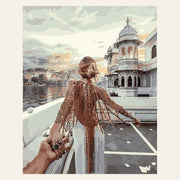 Romantic stroll finished paint by numbers artwork